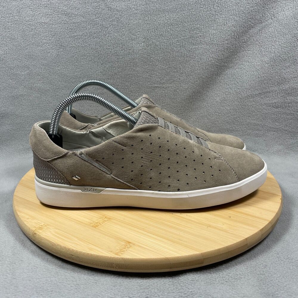 Kizik Miami Womens 9.5 M Taupe Suede Shoes Hands Free Slip On Comfort Sneakers